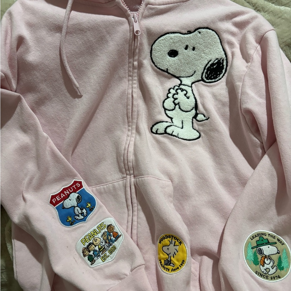 Peanuts Pink Sweatshirt with Snoopy Graphic